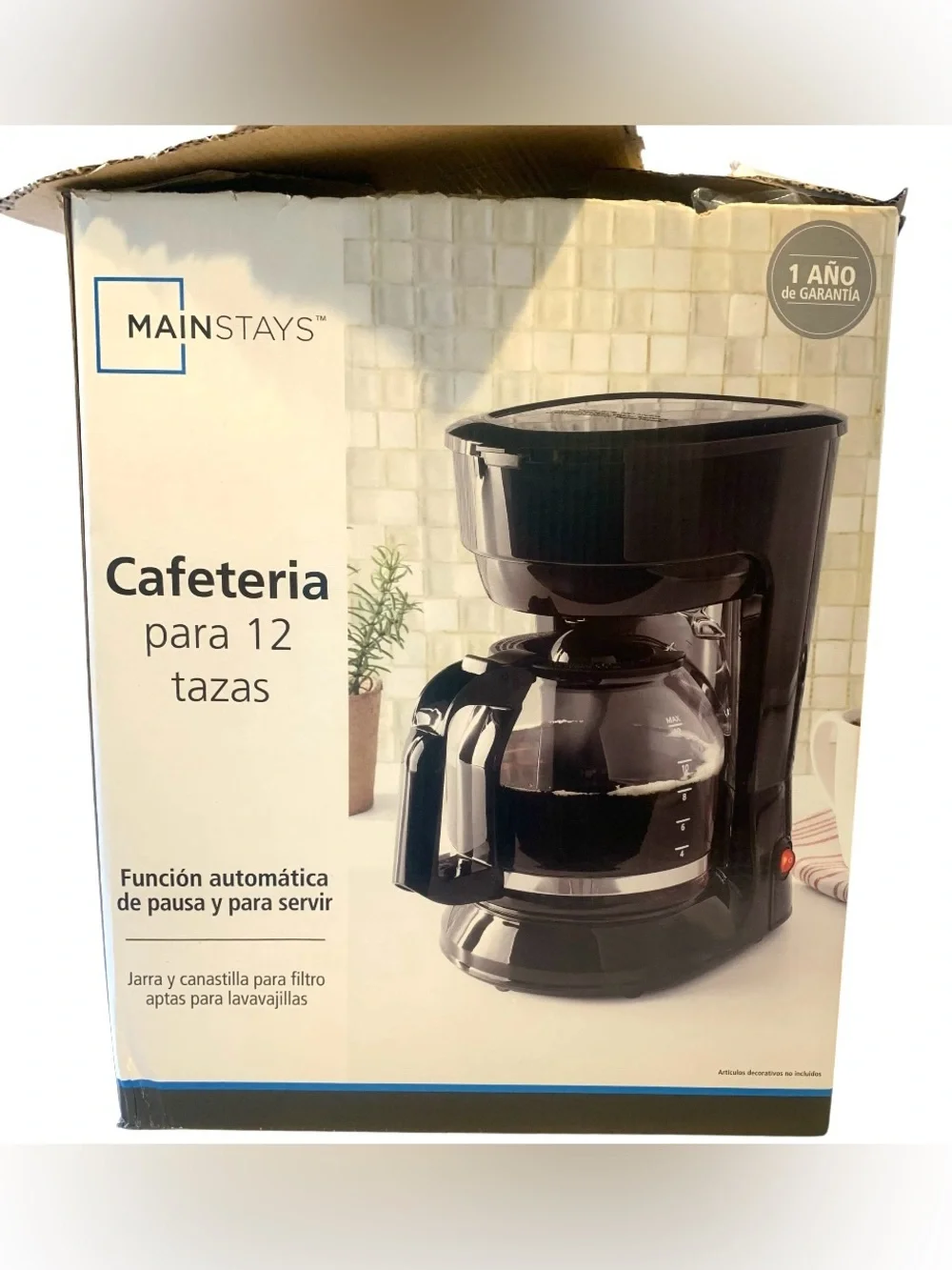 Mainstays Black 12-Cup Drip Coffee Maker W Carafe Auto Pause  Keep Warm Like New
